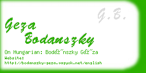 geza bodanszky business card